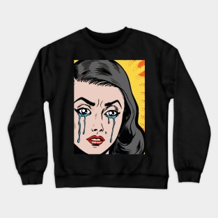 pop art crying girl Crewneck Sweatshirt